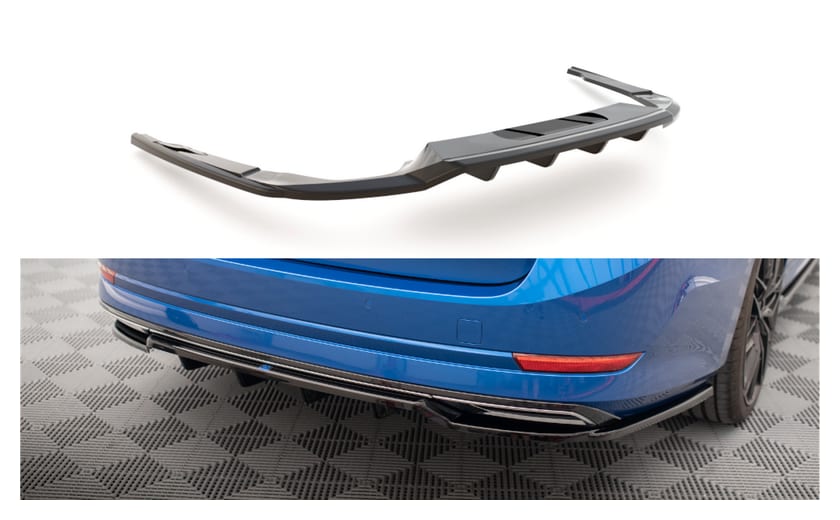 Splitter Skoda Octavia IV Sportline Tył Środkowy z Dyfuzorem Gloss Black
