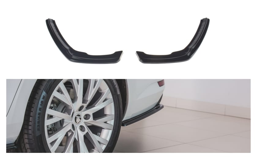 Splitter Skoda Superb III Facelift Tył Boczne Gloss Black