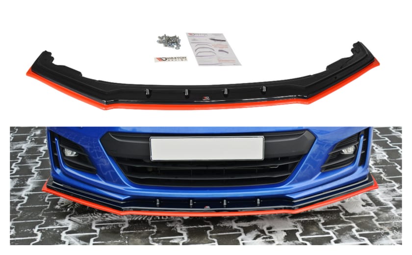 Splitter Subaru BRZ Facelift przód v.4 Gloss Black + Red