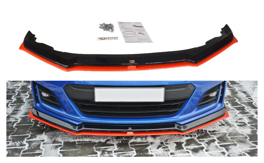 Splitter Subaru BRZ Facelift przód v.5 Gloss Black + Red