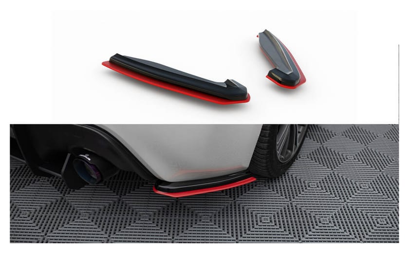 Splitter Subaru BRZ Tył Boczne v.2 Gloss Black + Red