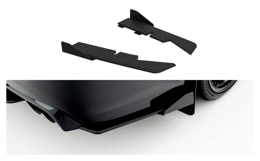 Splitter Subaru Impreza WRX STI Mk3 Facelift Tył Boczne Street Pro Black-Red + Gloss Flaps