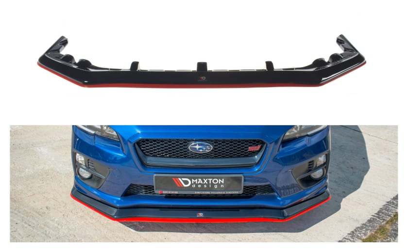 Splitter Subaru WRX STI przód v.3 Gloss Black + Red