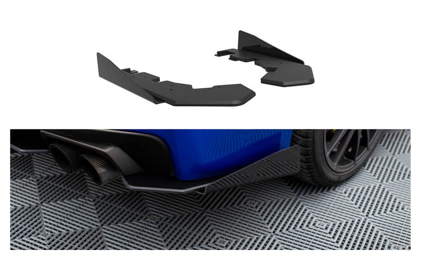Splitter Subaru WRX STI Tył Boczne Street Pro Black-Red + Gloss Flaps