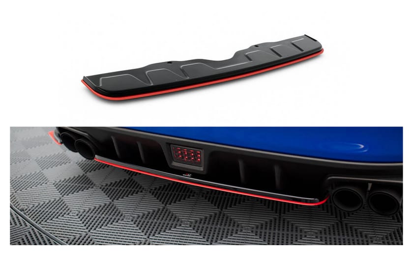 Splitter Subaru WRX STI Tył Środkowy v.2 Red + Gloss Black