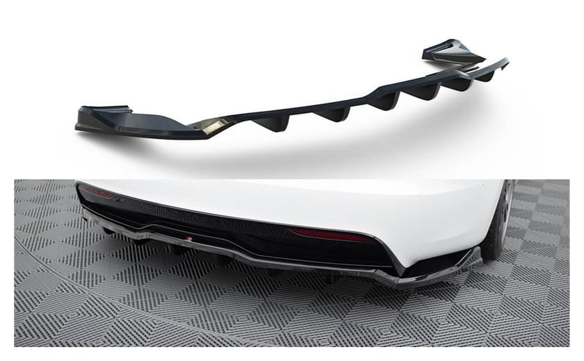 Splitter Tesla Model S Plaid I Facelift Tył Środkowy z Dyfuzorem v.1