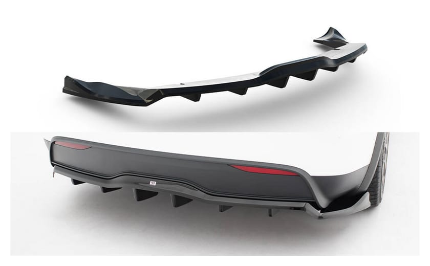 Splitter Tesla Model X Mk1 Facelift Tył Środkowy z Dyfuzorem v.2