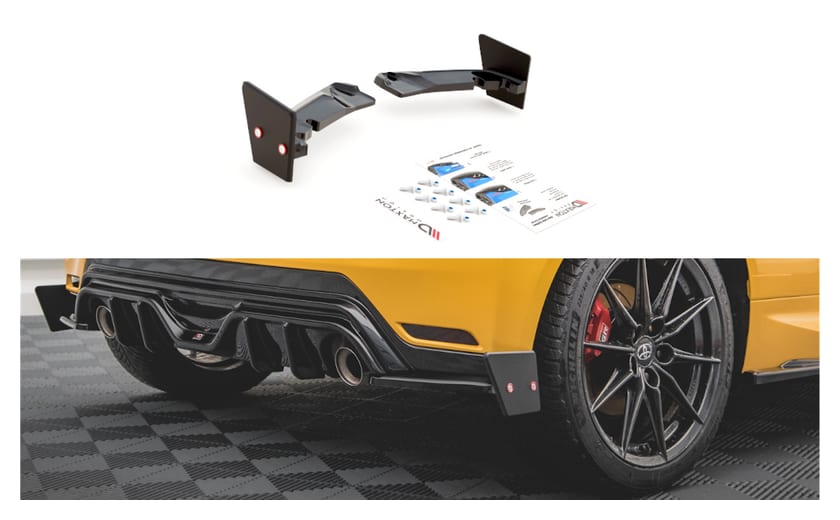 Splitter Toyota GR Yaris IV Tył Boczne + Flaps v.4 Gloss Black