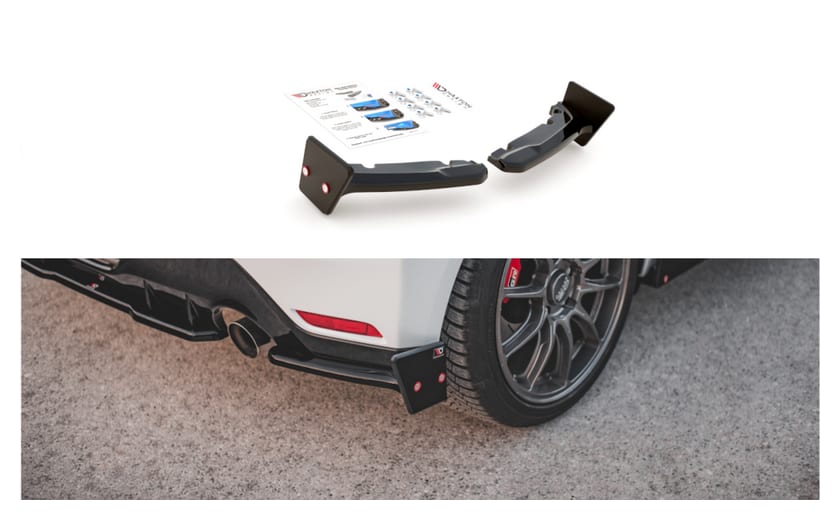 Splitter Toyota GR Yaris IV Tył Boczne v.2 + Flaps Gloss Black