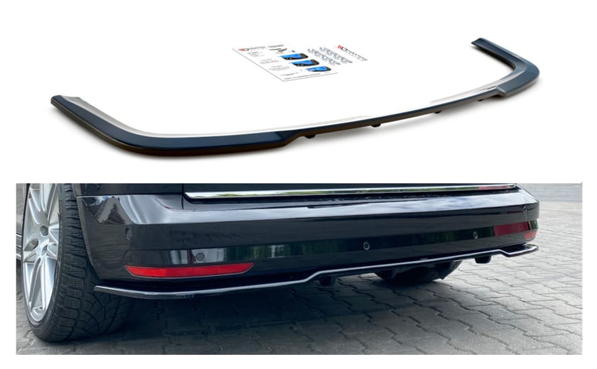Splitter Volkswagen Caddy IV Tył Środkowy z Dyfuzorem Gloss Black