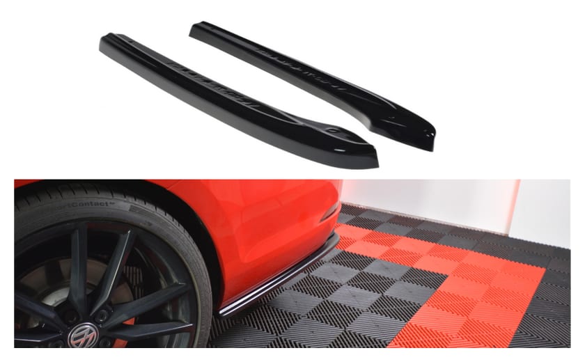 Splitter Volkswagen Golf 7 Facelift R Variant Tył Boczne v.1 Gloss Black