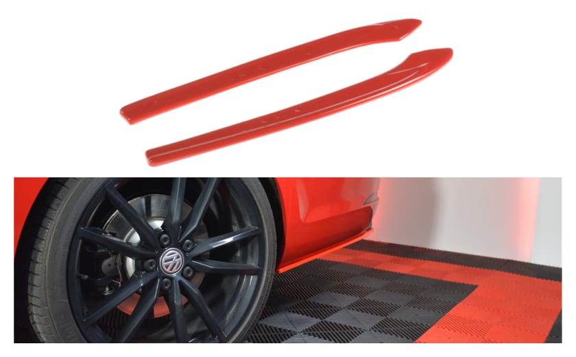Splitter Volkswagen Golf 7 Facelift R Variant Tył Boczne v.2 Gloss Black