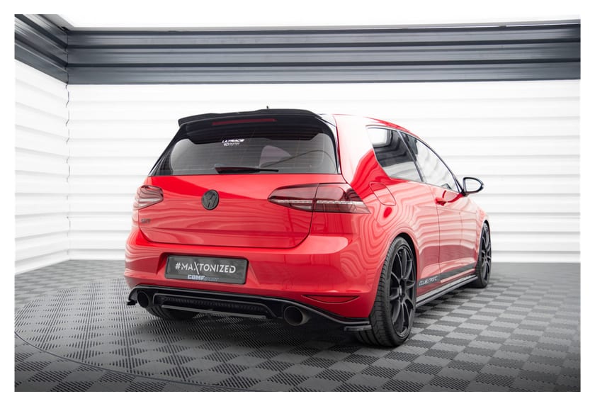 Splitter Volkswagen Golf 7 GTI CLUBSPORT Tył Środkowy Gloss Black