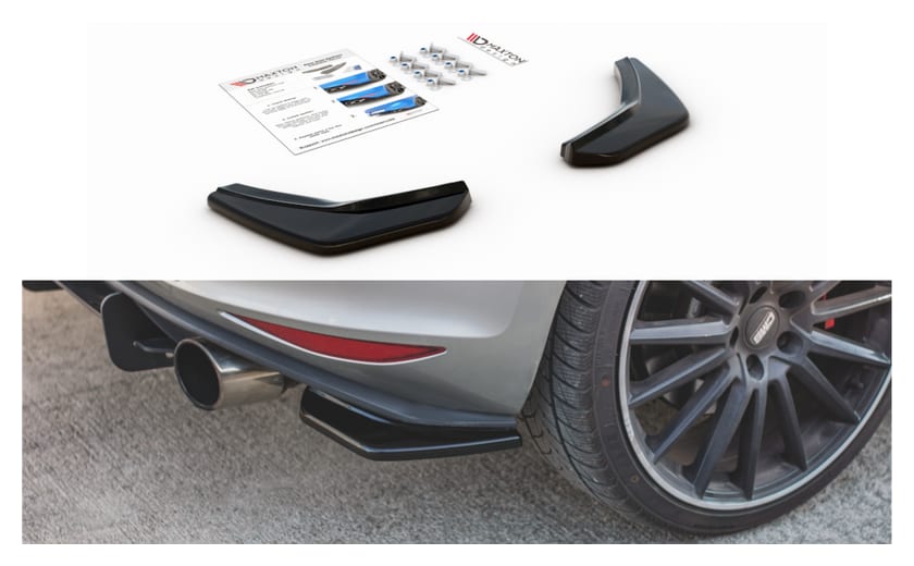 Splitter Volkswagen Golf 7 GTI Tył Boczne v.2 Gloss Black