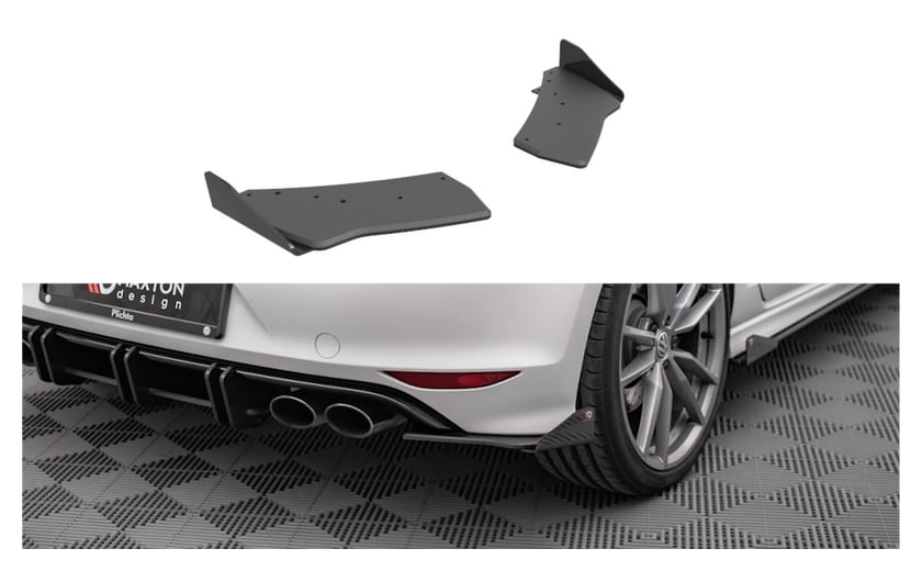 Splitter Volkswagen Golf 7 R Tył Boczne Street Pro Black-Red + Gloss Flaps