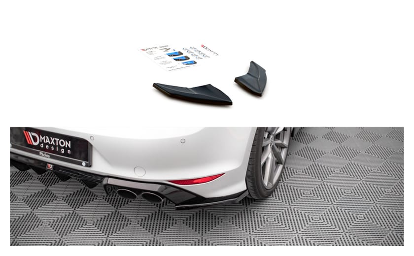 Splitter Volkswagen Golf 7 R Tył Boczne v.4 Gloss Black