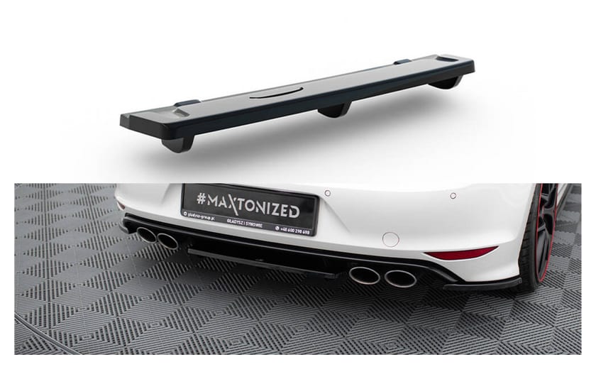 Splitter Volkswagen Golf 7 R Tył Środkowy z Dyfuzorem Gloss Black