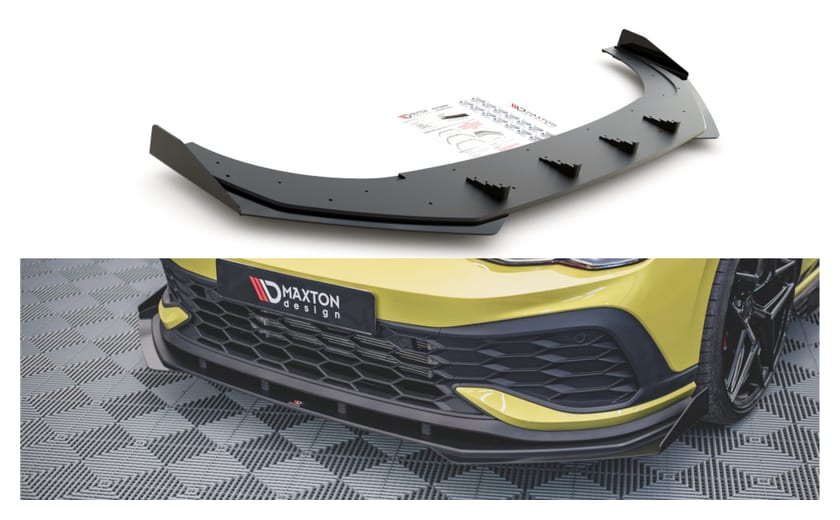 Splitter Volkswagen Golf 8 GTI Clubsport przód Racing Durability + Flaps Black-Red