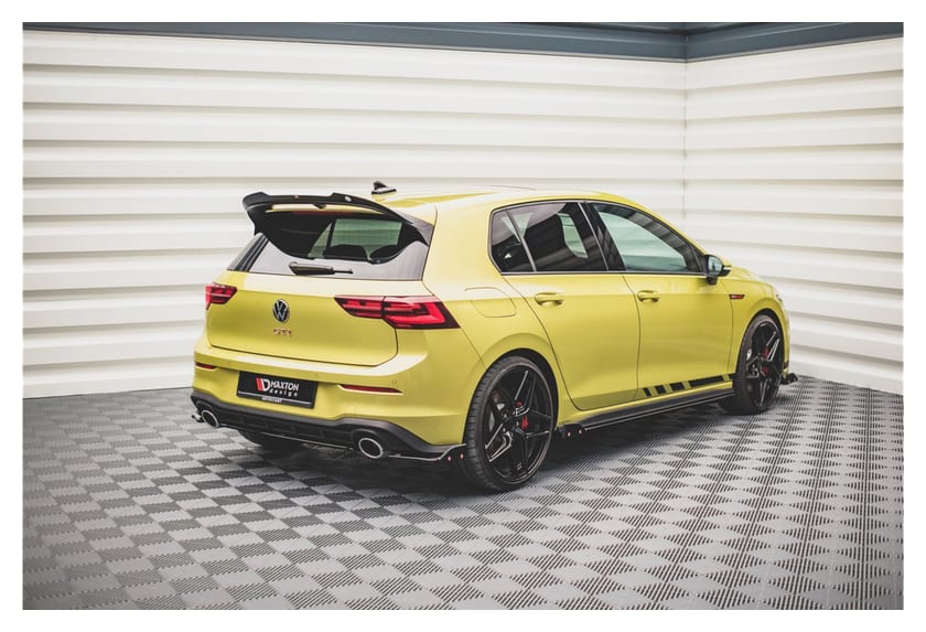 Splitter Volkswagen Golf 8 GTI Clubsport Tył Boczne v.1 + Flaps Gloss Black