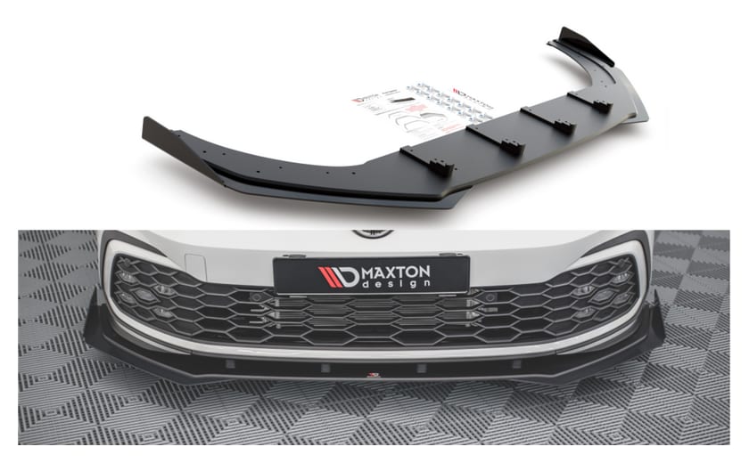 Splitter Volkswagen Golf 8 GTI GTE R-Line przód Racing Durability + Flaps Black-Red