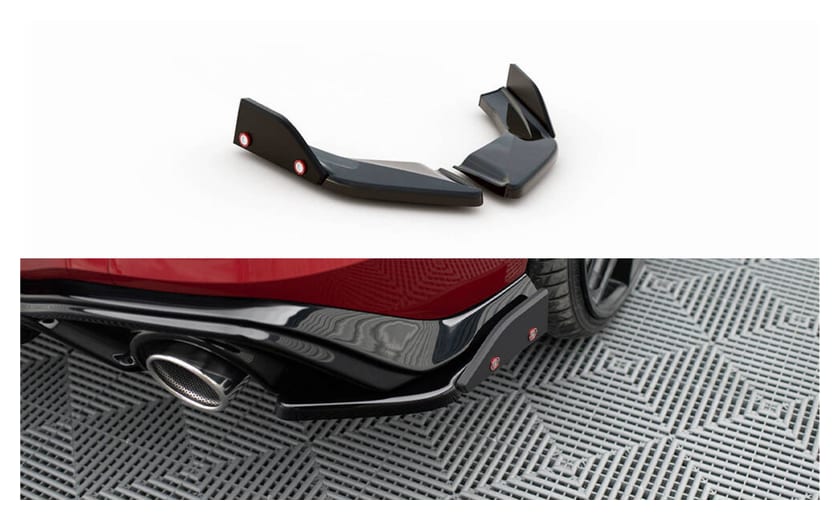 Splitter Volkswagen Golf 8 GTI GTE Tył Boczne v.2 + Flaps Gloss Black