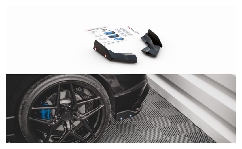 Splitter Volkswagen Golf 8 R Tył Boczne v.2 + Flaps Gloss Black