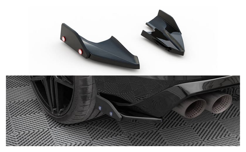 Splitter Volkswagen Golf 8 R Tył Boczne v.5 + Flaps
