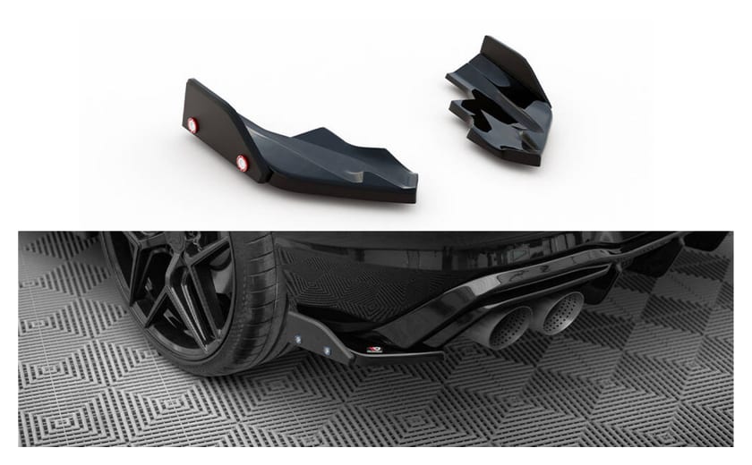 Splitter Volkswagen Golf 8 R Tył Boczne v.6 + Flaps