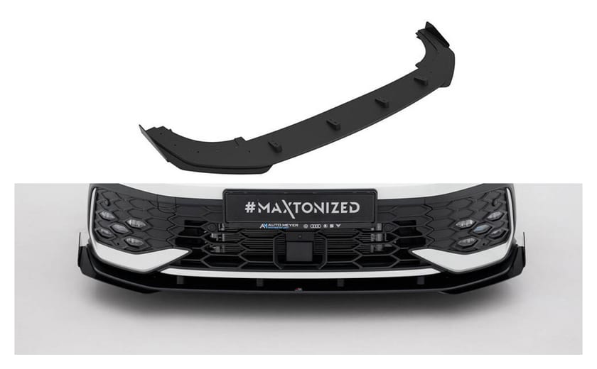 Splitter Volkswagen Golf GTI GTE R-Line Mk8 Facelift Przód Street Pro Black + Gloss Flaps