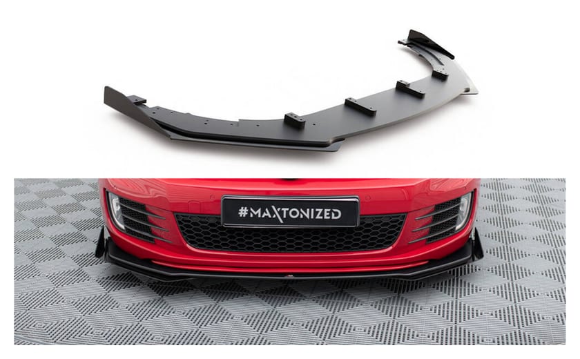 Splitter Volkswagen Golf VI GTI przód Racing Durability v.3 + flaps Black-Red