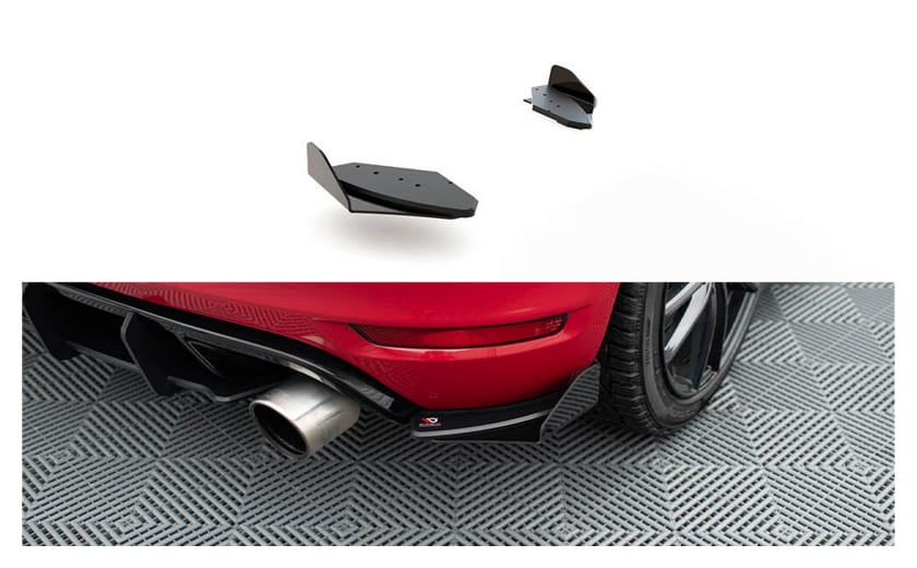 Splitter Volkswagen Golf VI GTI Tył Boczne Racing Durability Black + Gloss Flaps