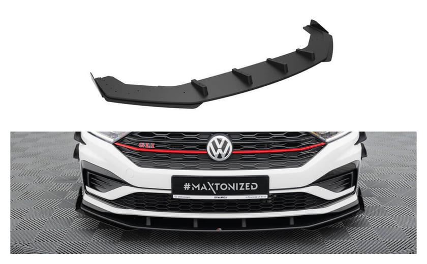 Splitter Volkswagen Jetta GLI Mk7 Przód Street Pro Black-Red + Gloss Flaps