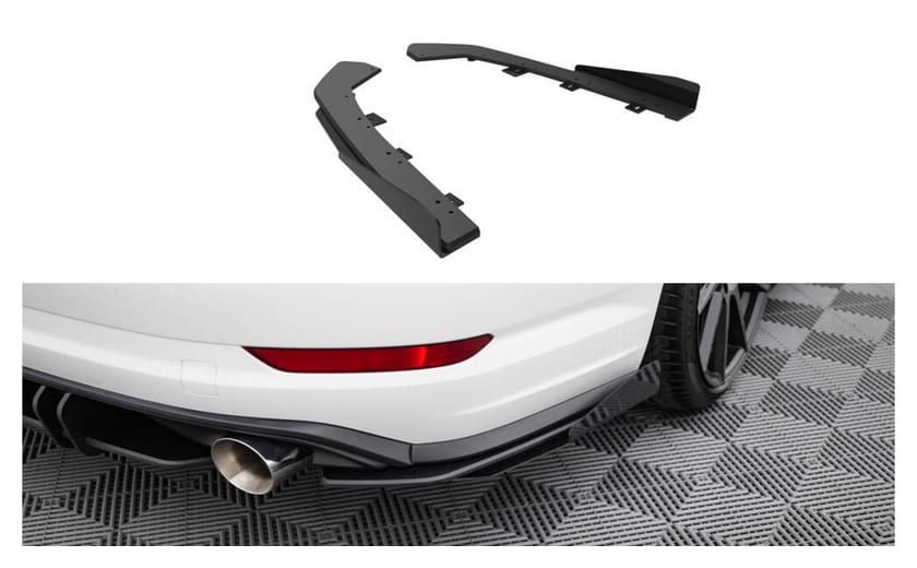 Splitter Volkswagen Jetta GLI Mk7 Tył Boczne Street Pro Black-Red + Gloss Flaps
