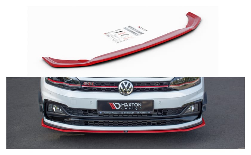 Splitter Volkswagen Polo VI GTI przód v.2 Red