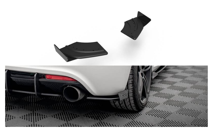 Splitter Volkswagen Scirocco III R Tył Boczne Street Pro Black + Gloss Flaps