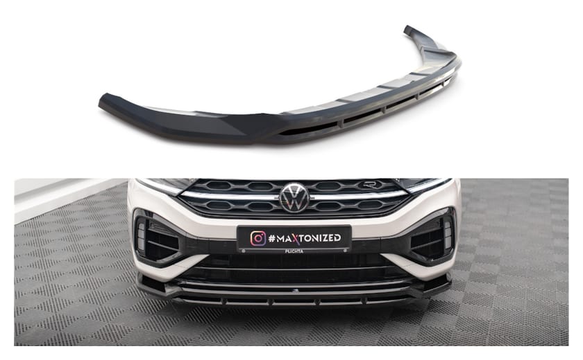 Splitter Volkswagen T-Roc Facelift R R-Line przód v.1 Gloss Black