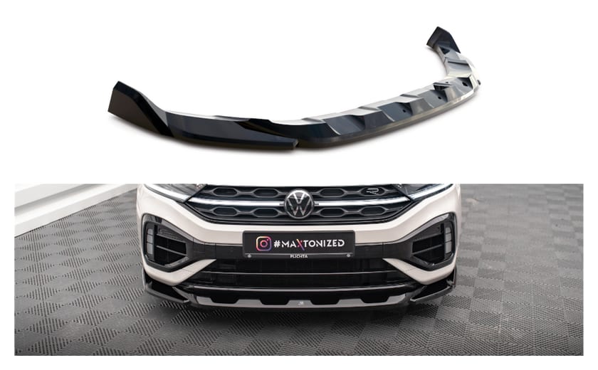 Splitter Volkswagen T-Roc Facelift R R-Line przód v.2 Gloss Black