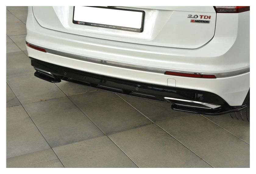 Splitter Volkswagen Tiguan II R-Line Tył Boczne Gloss Black
