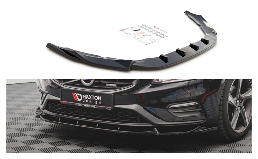 Splitter Volvo S60 II R-Design przód v.1 Gloss Black