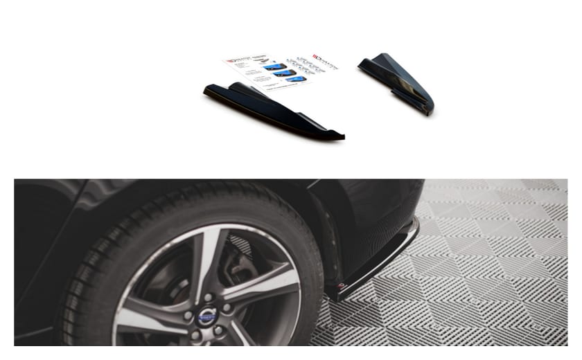 Splitter Volvo S60 II R-Design Tył Boczne Gloss Black