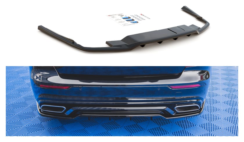 Splitter Volvo S60 III R-Design Tył Środkowy z Dyfuzorem Gloss Black