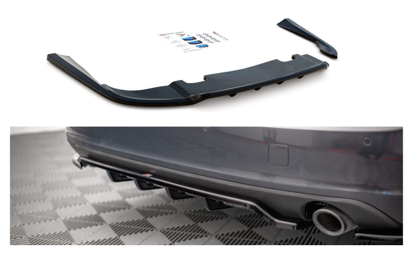 Splitter Volvo V90 II Tył Środkowy z Dyfuzorem v.1 Gloss Black