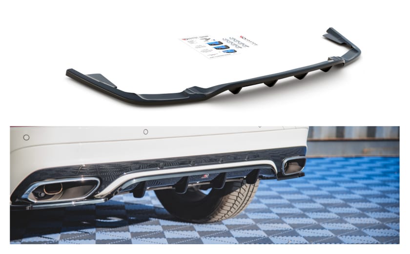Splitter Volvo XC60 II R-Design Tył Środkowy z Dyfuzorem Gloss Black
