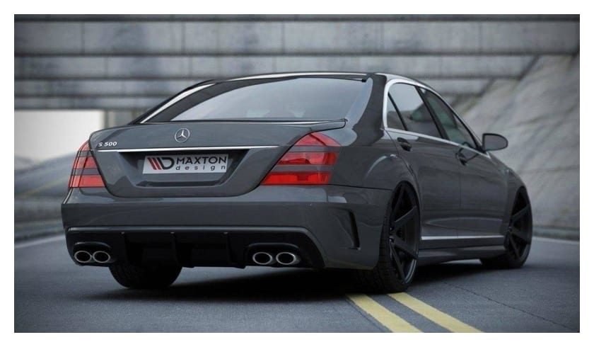 Zderzak Mercedes-Benz S W221 Tył + Dyfuzor W205 Look bez podkładu